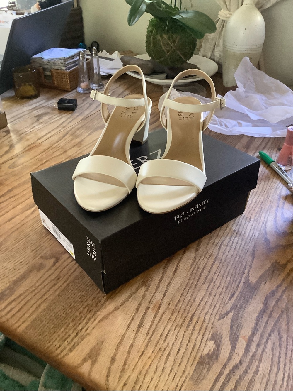 Naturalizer Ivory Ankle-Strap Block Heel Sandals